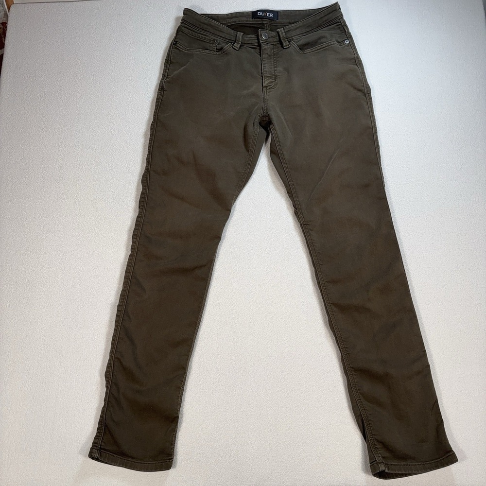DU/ER No Sweat N2X Relaxed Tapered Pants Men 32x32* Green Stretch Nature2X *READ